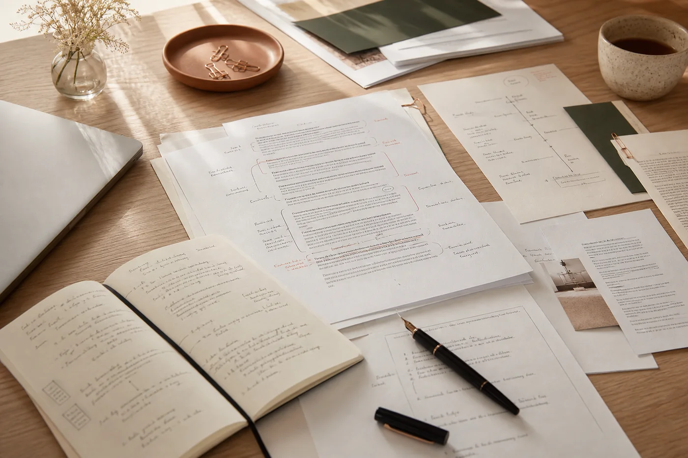 ArchiTexte, atelier d’architecte du texte avec documents annotés, carnet et structure éditoriale